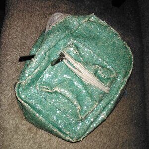 Blue sequin mini backpack